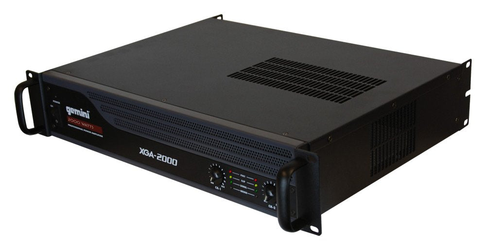 Gemini Professional 1300W 2-Channel Power Amplifier – High-Powered DJ & PA Audio Amp with XLR/RCA Inputs, Bridge Mode, Built-in Protection & Cooling for Live Sound & Installations (XGA-5000)
