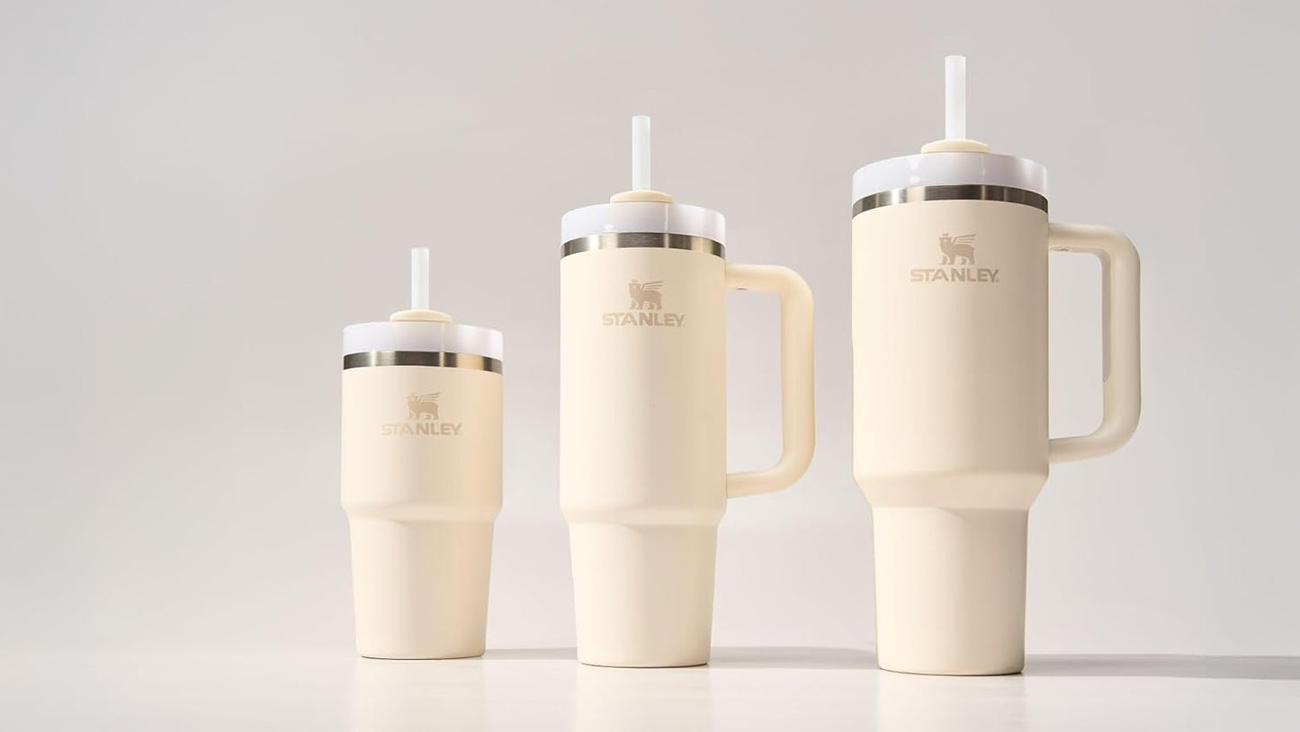 Vaso Stanley Quencher H2.0 con asa y pajita de 40 oz | Tapa Flowstate de 3 posiciones | Compatible con portavasos para viajes | Vaso térmico de acero inoxidable | Sin BPA | Arándano