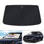 KUST Windshield Sun Shade for 2017-2026 Tesla Model Y/Model 3 Sunshade Accessories (Fit 2025-2026 Model Y Juniper / 2024 Model 3 Highland) Upgraded Foldable Sunshade, Blocks UV Rays Keep Car Cool