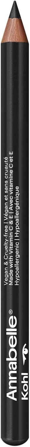 Annabelle Vegan Kohl Eyeliner, Matte Finish, 74 Blackest Black, Intense Colour Payoff, Long-Lasting, Cruelty-Free, Paraben-Free, Silicone-Free, Fragrance-Free, Hypoallergenic, 1.14 g