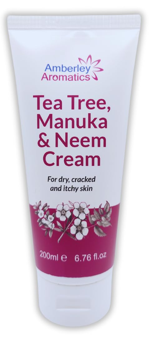 Tea Tree, Manuka & Neem Cream 350ml - Antibacterial, Anti-fungal, Antiseptic, Anti-Itch, Dry, Chapped & Cracked Skin, Eczema, Psoriasis, Jock Itch, Fungal infections. Fast Effective Relief
