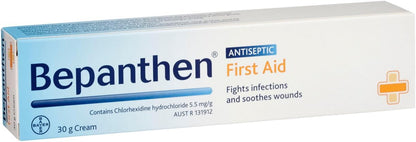 Bepanthen First Aid Cream for Effective for the Treatment and Prevention of Infection in Minor Cuts, Wounds, Abrasions, Insect Bites And Minor Burns, 100 g