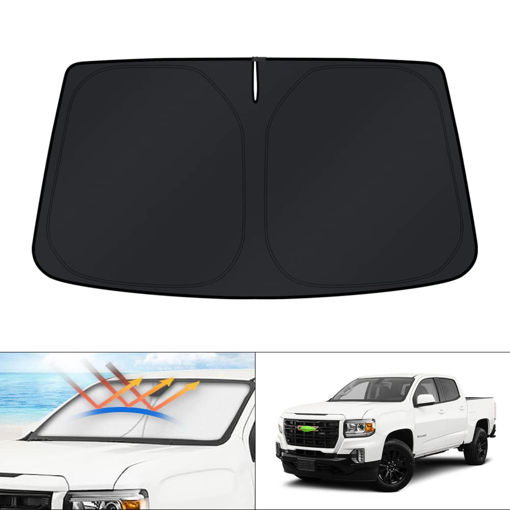 KUST Windshield Sun Shade for 2017-2026 Tesla Model Y/Model 3 Sunshade Accessories (Fit 2025-2026 Model Y Juniper / 2024 Model 3 Highland) Upgraded Foldable Sunshade, Blocks UV Rays Keep Car Cool