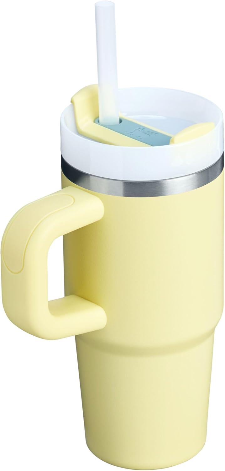 Vaso Stanley Quencher H2.0 con asa y pajita de 40 oz | Tapa Flowstate de 3 posiciones | Compatible con portavasos para viajes | Vaso térmico de acero inoxidable | Sin BPA | Arándano