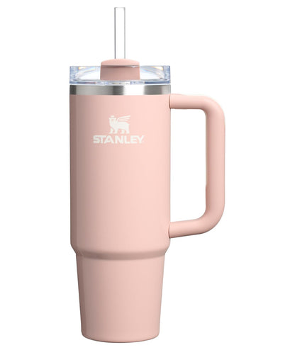 Stanley Quencher H2.0 Tumbler with Handle and Straw 40 oz | Flowstate 3-Position Lid | Cup Holder Compatible for Travel | Insulated Stainless Steel Cup | BPA-Free | Almond Rose
