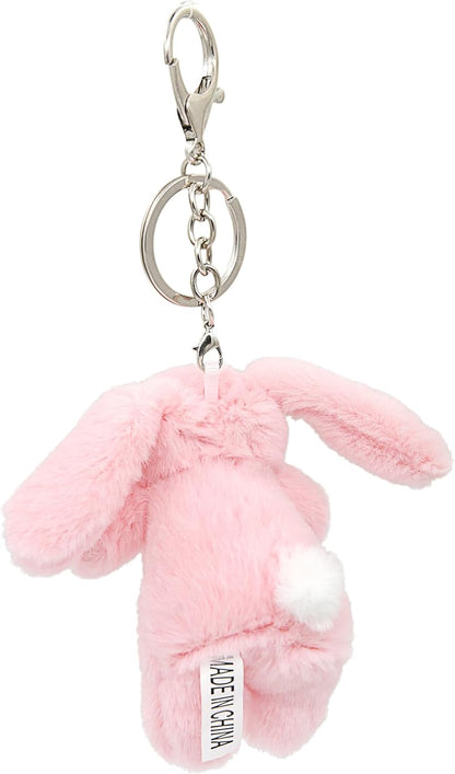 Niedlicher Hasen-Plüsch-Schlüsselanhänger für Handtasche, 3,5 Zoll Mini-Kaninchen-Schlüsselanhänger für Rucksack, Handtaschen-Anhänger, Geschenk für Mädchen und Frauen