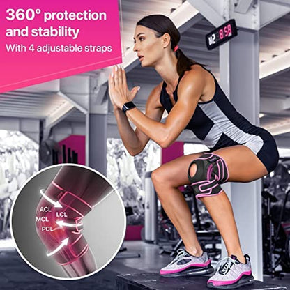 DR. BRACE ELITE Kniebandage mit Seitenstabilisatoren & Patellagelkissen für maximale Knieschmerzlinderung und schnelle Genesung für Männer und Frauen – Bitte sehen Sie sich das Video zur Größenbestimmung an (Mercury, Large)