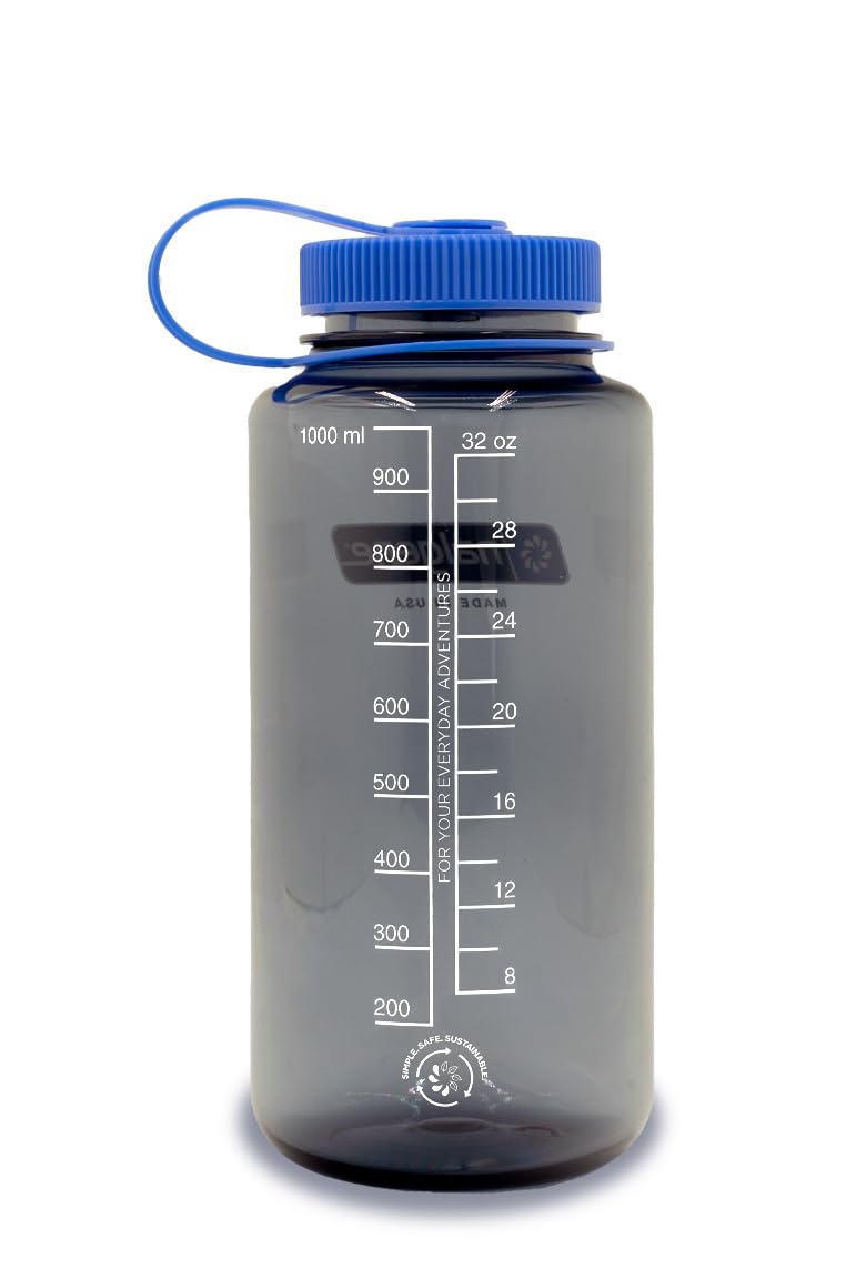 Nalgene 32 oz Wide Mouth Water Bottle | BPA-Free, Durable & Leak Proof, Lightweight Bottle for Hiking & Gym, Work & Travel