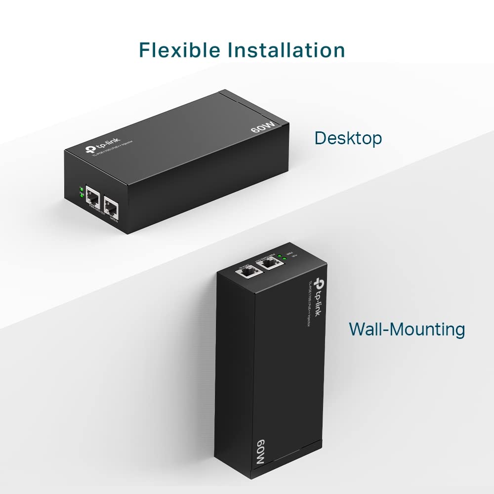 TP-Link Omada 2.5GE PoE+ Injector | Non-PoE to PoE Adapter | 802.3at/af Compliant | Up to 30W | Wall Mountable | Plug&Play | Up to 100m(328 ft) | UL Certified(POE260S)