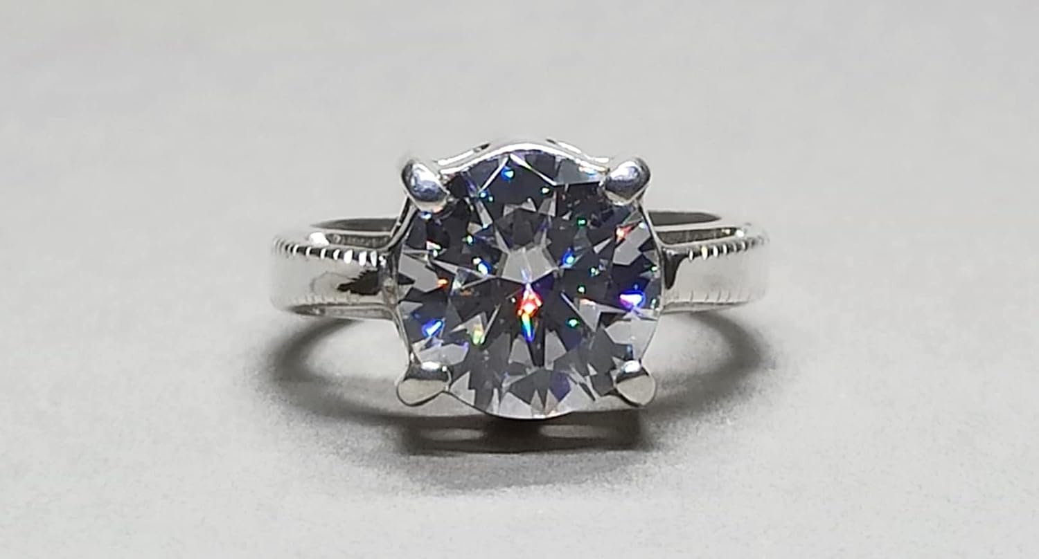 Diamond Cut 5 Carat Rare Moissanite Solitaire Ring Sterling Silver 925 Handmade Moissanite Diamond Engagement Women Ring Gift for Her