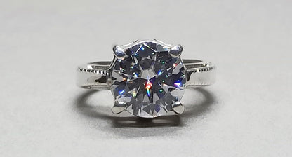Diamond Cut 5 Carat Rare Moissanite Solitaire Ring Sterling Silver 925 Handmade Moissanite Diamond Engagement Women Ring Gift for Her
