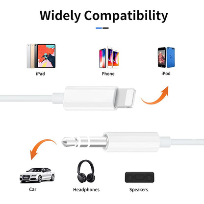 iSkey [Apple MFi zertifiziert] Aux-Kabel für iPhone, 3,5mm-Aux-Kabel für Auto kompatibel mit iPhone 14 13 12 11 XS XR X 8 7 6 iPad iPod für Auto-Stereoanlage, Lautsprecher, Kopfhörer, unterstützt alle iOS-Versionen
