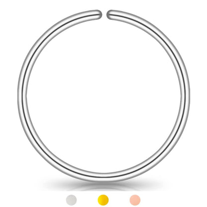 LUCKYJEWUS Small Thin Gold or Sterling Silver Nose Ring Hoop for Women, Tiny Nose Piercing jewelry