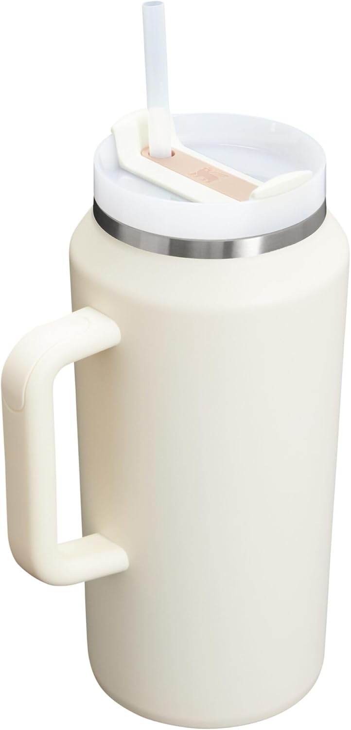 Vaso Stanley Quencher H2.0 con asa y pajita de 40 oz | Tapa Flowstate de 3 posiciones | Compatible con portavasos para viajes | Vaso térmico de acero inoxidable | Sin BPA | Arándano