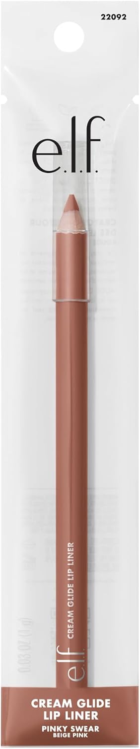 e.l.f. Cream Glide Lipliner, Hochpigmentierter Stift zum Formen & Konturieren der Lippen, Semi-Mattes Finish, Vegan & Tierversuchsfrei, Mauve Aside