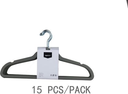 Amazon Basics Samtkleiderbügel für Anzüge – 30er-Pack, Schwarz