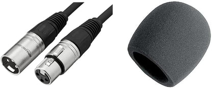 25 FeetMicrophone Cable + Windscreen, Black