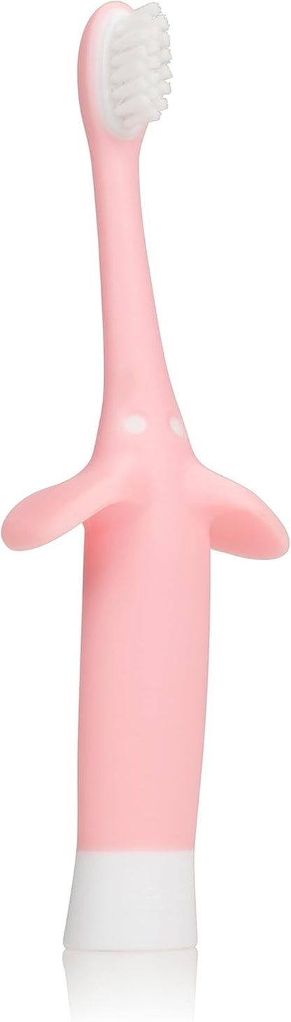 Dr.-Brown's-Trainingszahnbürste-für-Babys-und-Kleinkinder,-weich-für-die-ersten-Zähne,-Giraffe,-BPA-frei,-0-3-Jahre