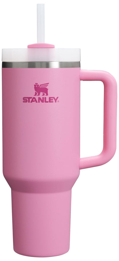Stanley Quencher H2.0 Tumbler with Handle and Straw 40 oz | Flowstate 3-Position Lid | Cup Holder Compatible for Travel | Insulated Stainless Steel Cup | BPA-Free | Almond Rose
