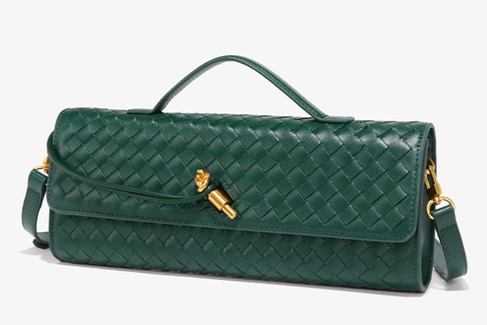 Upbull Modische gewebte Abendclutch Handtaschen Damen Unterarm-Schultertasche Niedliche Umhängetaschen Crossbody-Geldbörse PU-Leder-Portemonnaie