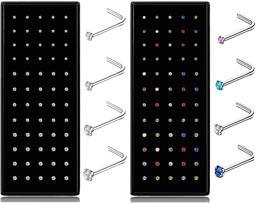 I:120pcs White Cz/Colourful Cz(20g L-shape)