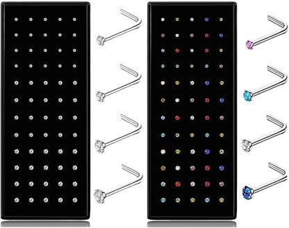 I:120pcs White Cz/Colourful Cz(20g L-shape)
