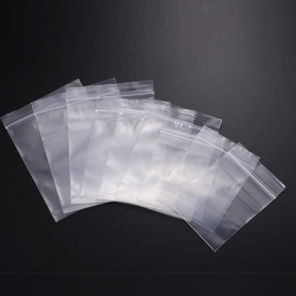100 kleine Plastiktüten, 5 x 7 cm, wiederverschließbare Zip-Beutel, kleine durchsichtige Plastiktüten für Schmuck, Schrauben, Aufbewahrung