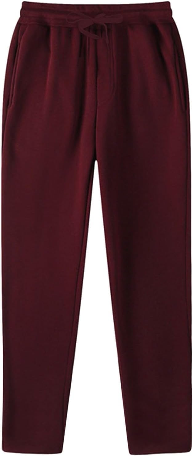 Baggy Jogginghose Herren Weites Bein Lässig Fleece Jogger Lounge Gym Athletische Sweathose mit Kordelzug und Taschen
