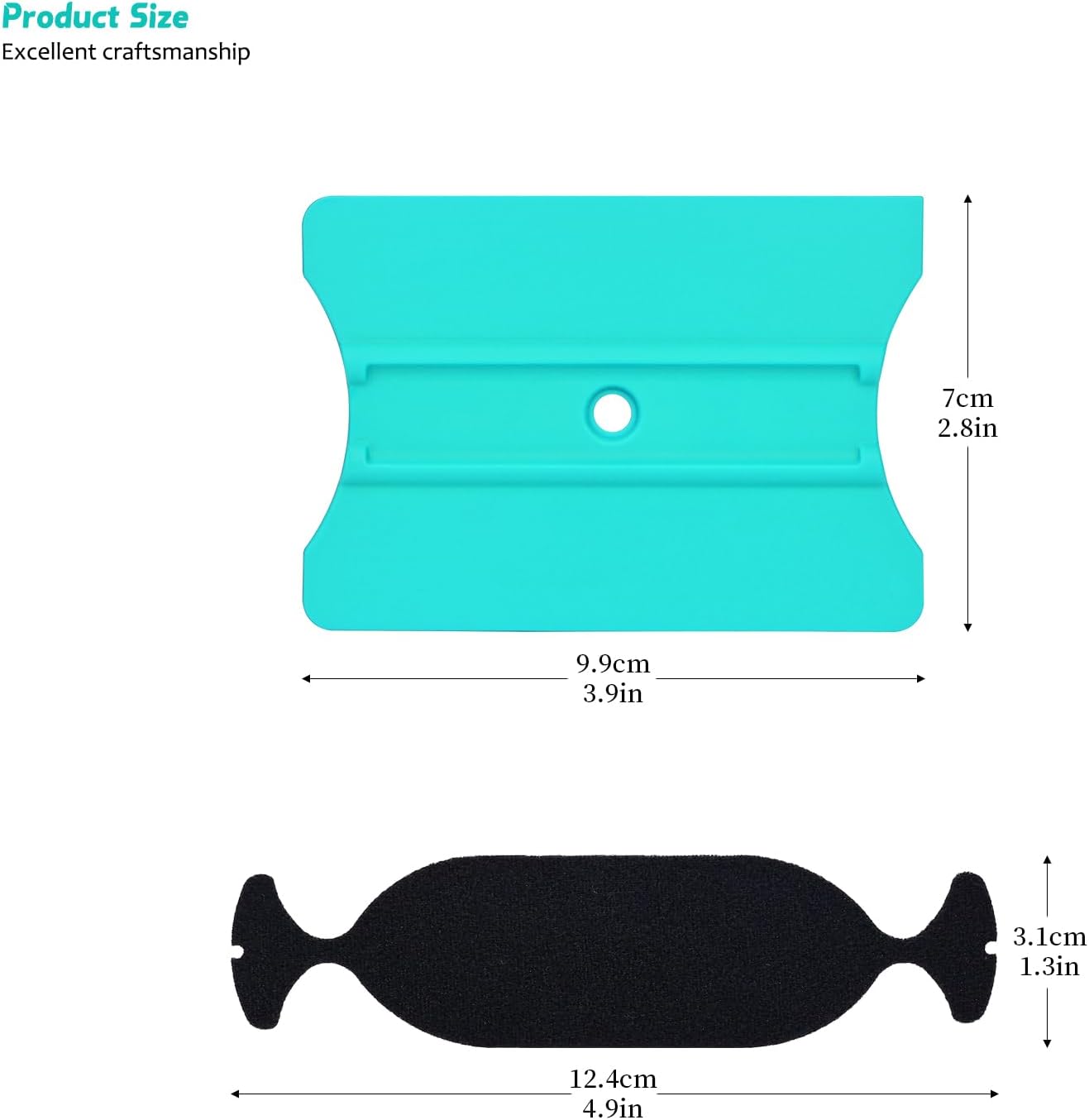 EHDIS 2 Stücke Vinyl Rakel Filzkantenrakel 10 cm Auto Vinyl Abzieher Decal Applikator Fensterfolien-Werkzeug mit Filzkante (2 Stücke, Blau)