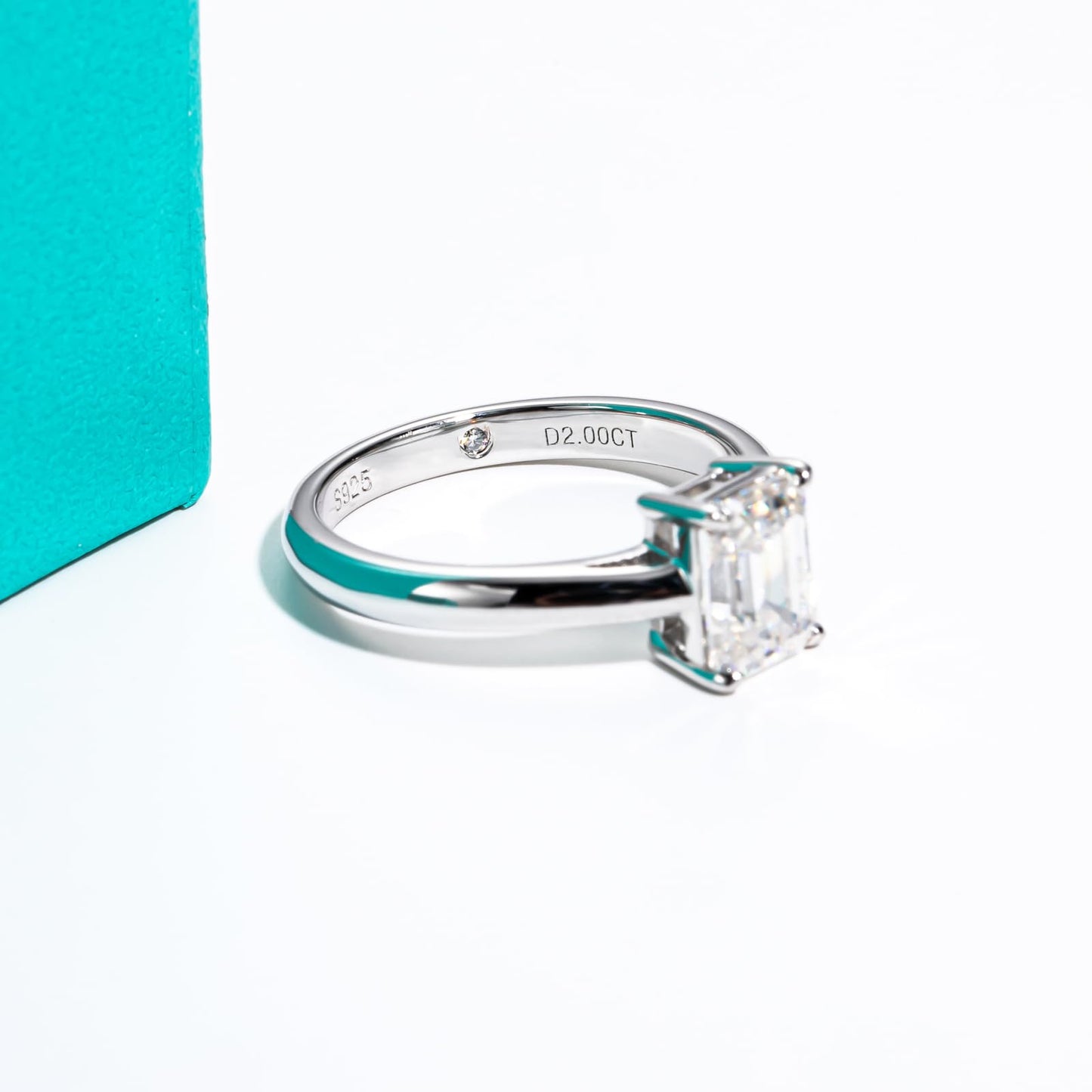 AnuClub Cushion/Emerald/Pear Moissanite Engagement Ring, D Color 925 Sterling Silver, Eternity Wedding Promise Anniversary Band Rings for Women