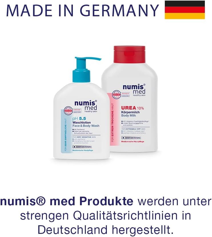 numis med Body Lotion with 5% Urea – Skin Soothing Body Lotion for Extremely Dry, Itch-prone Skin – Vegan Skin Care without Silicone, Parabens & Mineral Oil – Lotion (1 x 300 ml)