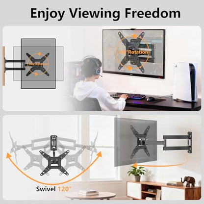 Vollbewegliche TV-Wandhalterung mit Schwenk-, Auszugs- und Neigefunktion für die meisten 13-42 Zoll LED LCD Flachbildfernseher & Monitore, bis zu 20 kg belastbar, max. VESA 200x200mm