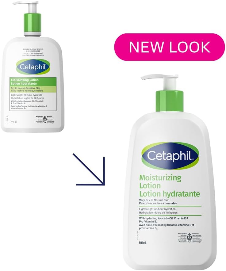 Cetaphil Feuchtigkeitslotion, Feuchtigkeitsspendende Körperlotion & Feuchtigkeitspflege für empfindliche und alle Hauttypen, ohne Duftstoffe, hypoallergen, nicht komedogen, von Dermatologen empfohlen, 473 ml