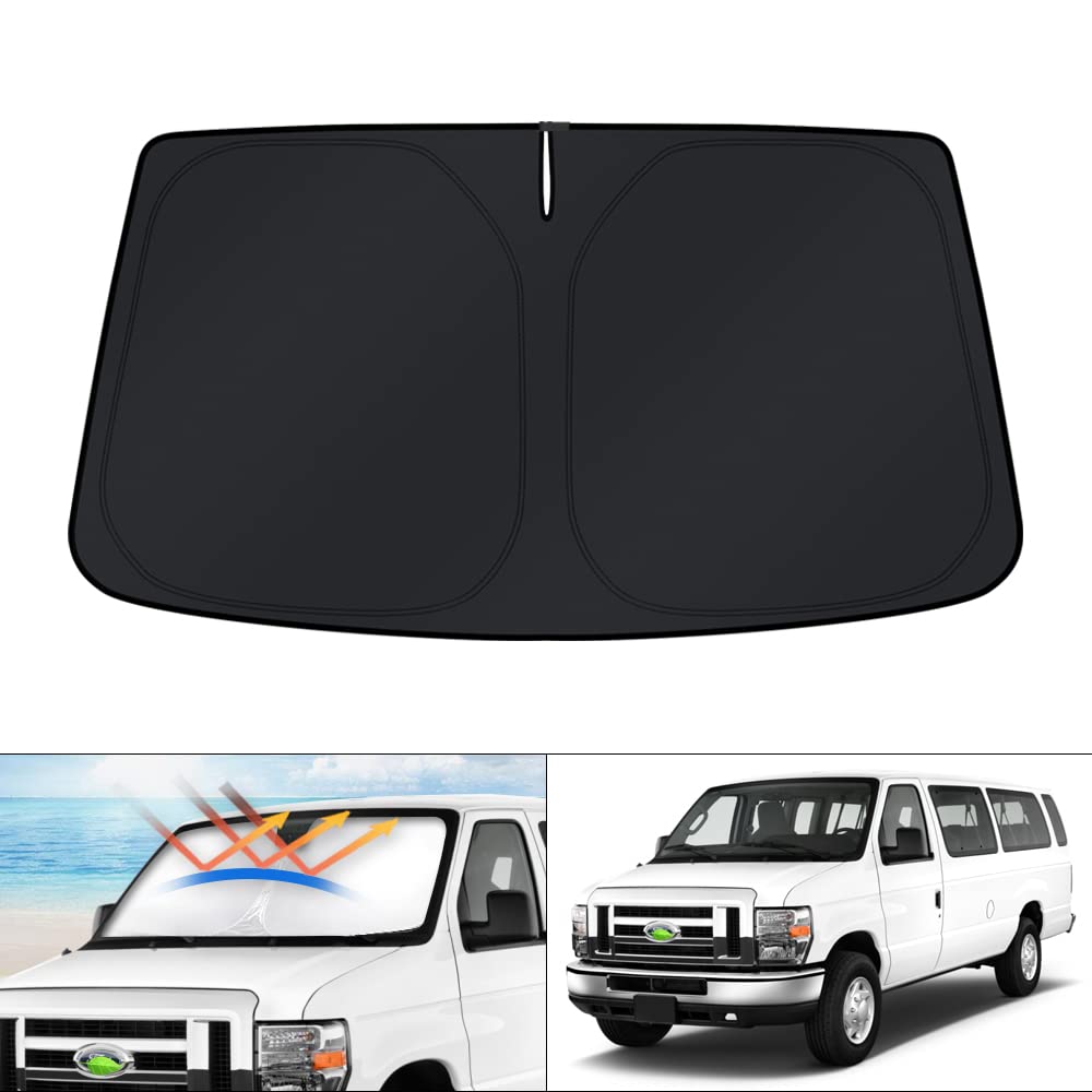 KUST Windshield Sun Shade for 2017-2026 Tesla Model Y/Model 3 Sunshade Accessories (Fit 2025-2026 Model Y Juniper / 2024 Model 3 Highland) Upgraded Foldable Sunshade, Blocks UV Rays Keep Car Cool