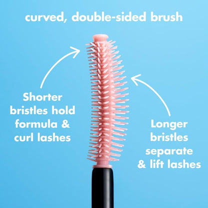 e.l.f. Lash 'N Roll Mascara, Tusche für sichtbar angehobene Wimpern, hebt und trennt Wimpern. Langanhaltende Formel, vegan und tierversuchsfrei, Pitch Black