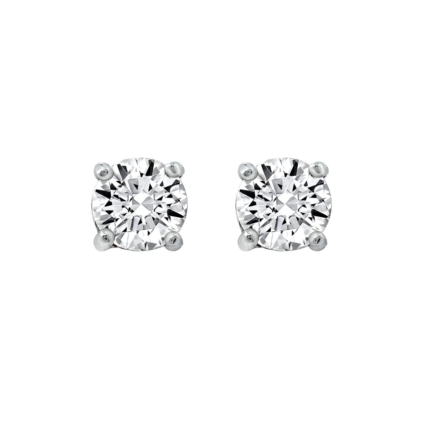 Amazon Essentials Yellow Gold Plated, Platinum or Rose Gold Plated Sterling Silver Infinite Elements Cubic Zirconia Stud Earrings | White, Blue, Green, or Pink Cubic Zirconia