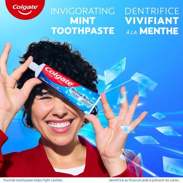 Colgate MaxFresh Cool Mint Gel Zahnpasta – Fluorid-Aufhellungsformel mit Zahnschmelzschutz für ein frisches, sauberes Lächeln – Zahnpasta für die tägliche Mundpflege 150ml, 3er-Pack