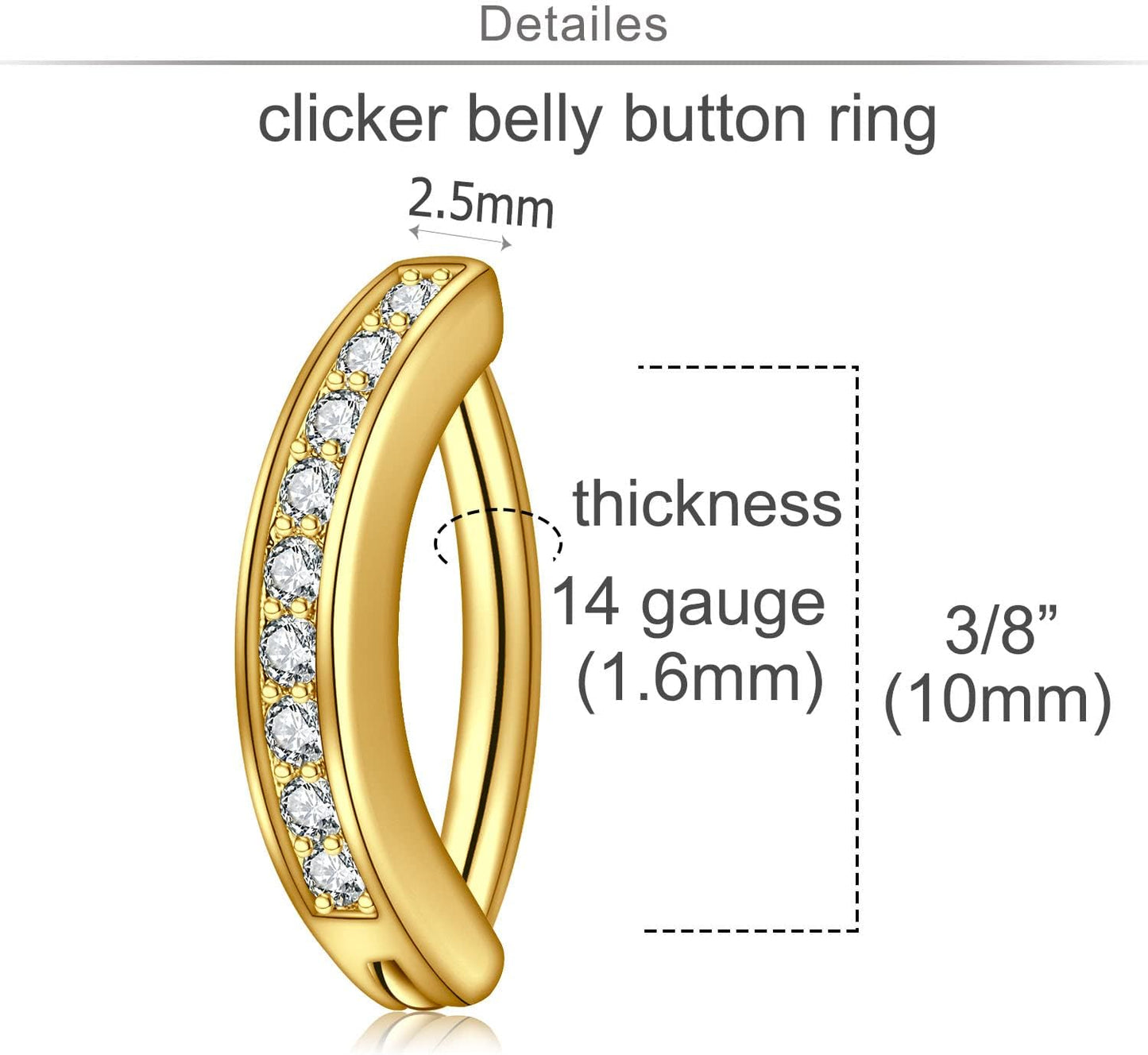 MODRSA Bauchnabelringe Chirurgenstahl Bauchnabelpiercing für Frauen Bauchnabelschmuck Silber Bauchnabelring Diamant