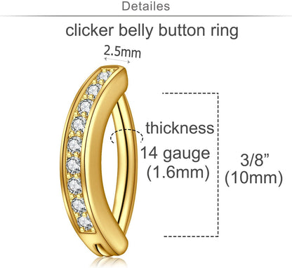 MODRSA Bauchnabelringe Chirurgenstahl Bauchnabelpiercing für Frauen Bauchnabelschmuck Silber Bauchnabelring Diamant