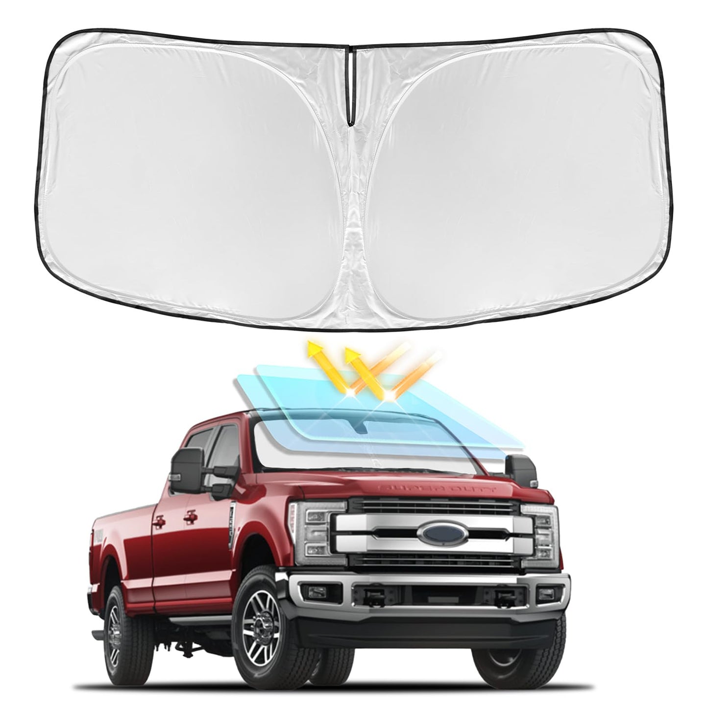 for Toyota Tacoma 2016-2023 2024 2025 2026 Sun Shade Sunshade Windshield Cover - 4 Layers Front Window Shade Custom Fit Tacoma 2Dr 4Dr Pickup Sun Visor 240T Shade Blocks UV Rays Car Accessories