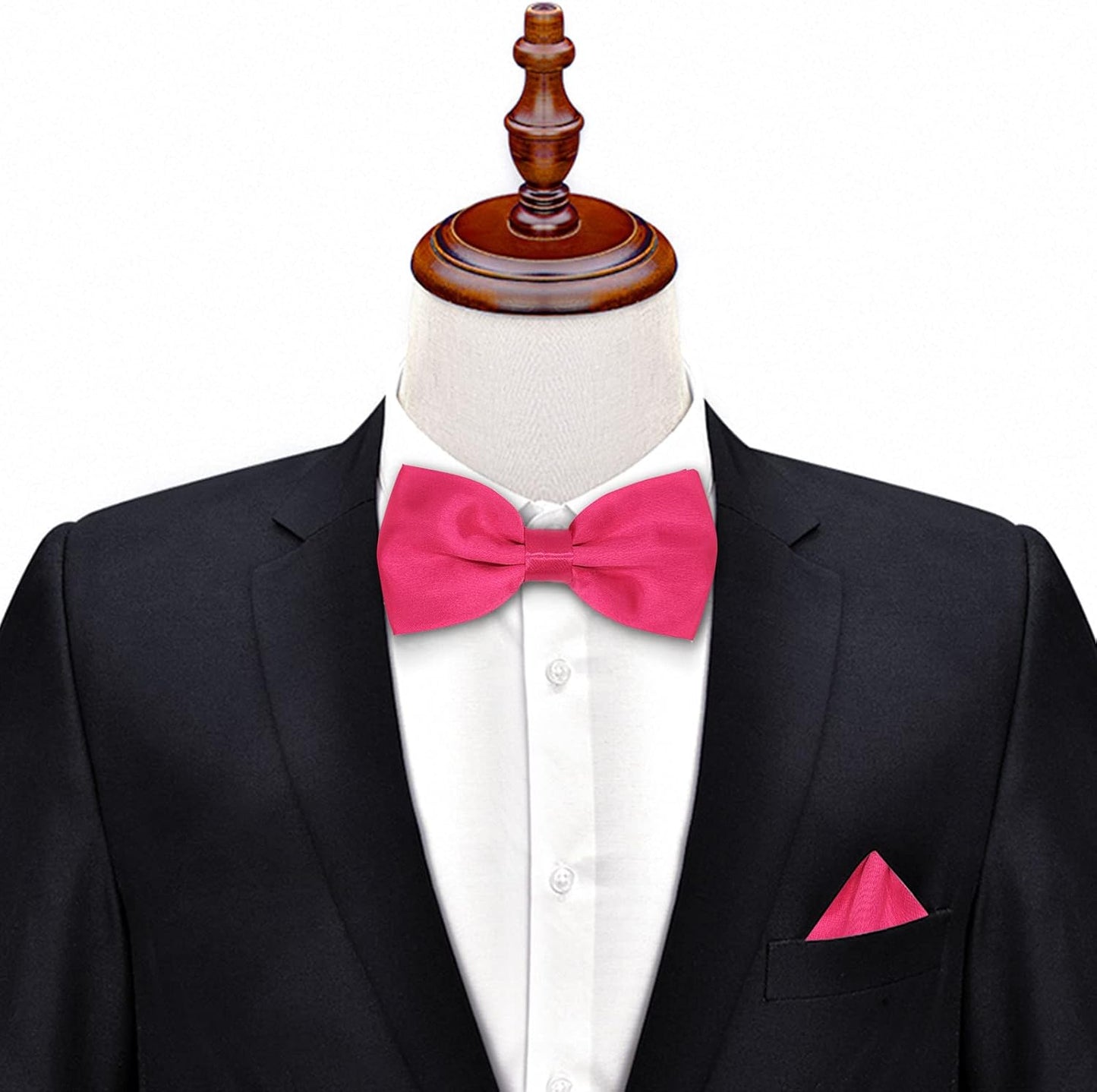 Verstellbare Herren-Fliege, einfarbig, doppelt gefaltet, vorgebunden für Dinner, Hochzeiten, Partys, Business, Bälle