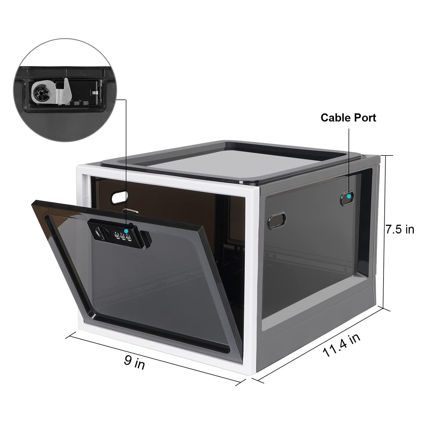 Lalifebuss Medicine Lock Box, Medication Lockable Container for Refrigerator Food Safe Locking Box Tablet Phone Locked Box for Kitchen Home School and Office Safety