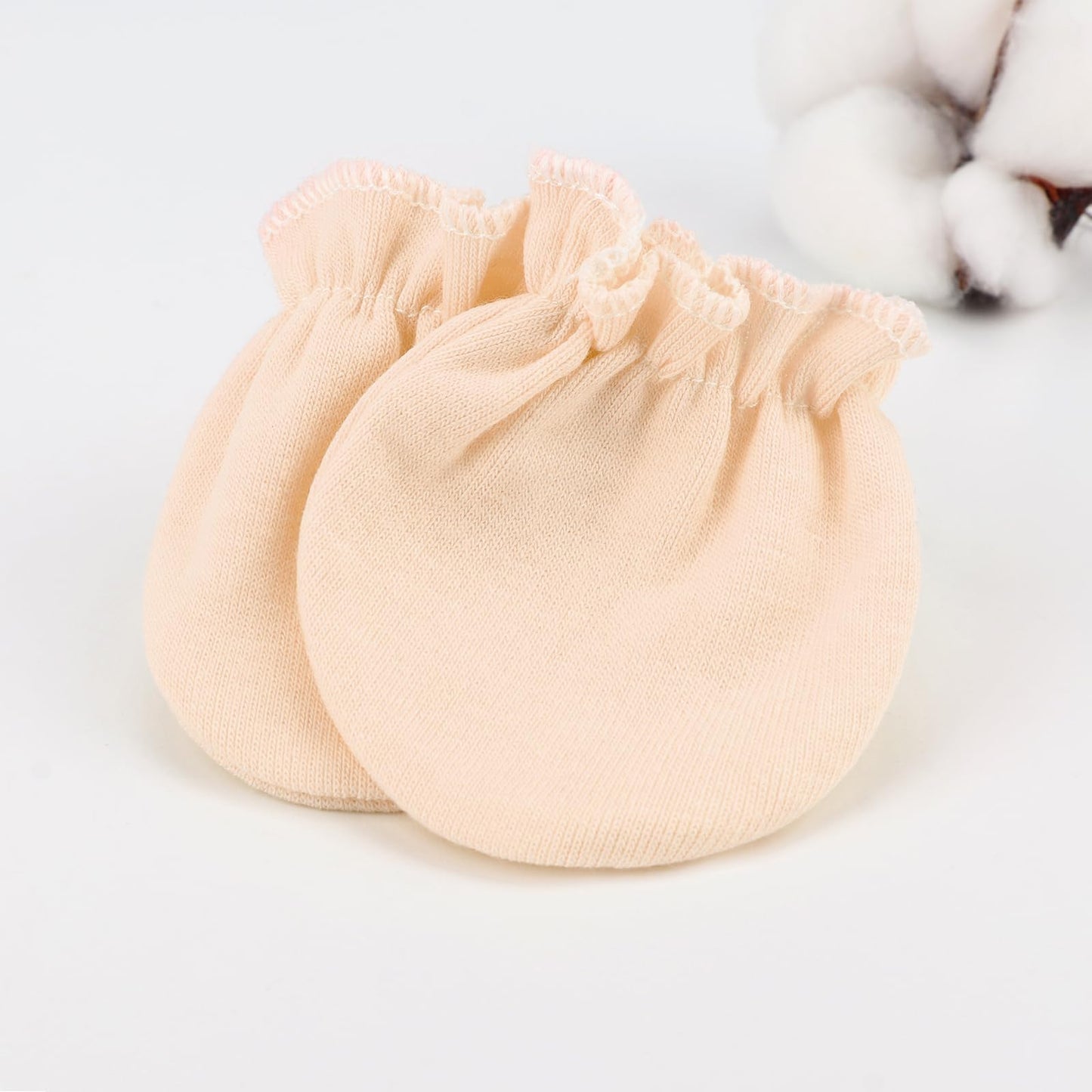 BQUBO Baby Fäustlinge Kratzschutz Handschuhe aus Baumwolle mit elastischem Bündchen Hypoallergen für Neugeborene und Babys von 0-6 Monaten Jungen und Mädchen
