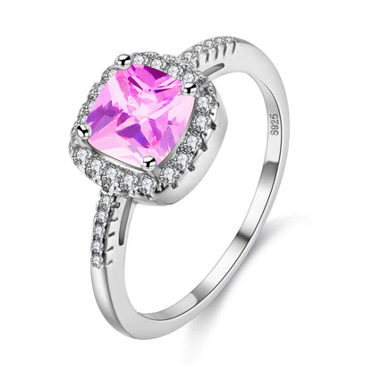 Uloveido Charm Rose Gold Plated Square CZ Crystal Wedding Engagement Rings for Women KR002