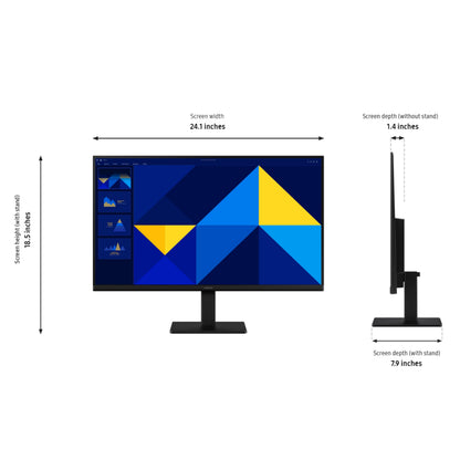 Samsung 32-Inch Flat Computer Monitor, 75Hz, Borderless Display, AMD FreeSync, Game Mode, Advanced Eye Care, HDMI and DisplayPort, LS32B304NWNXGO, 2024