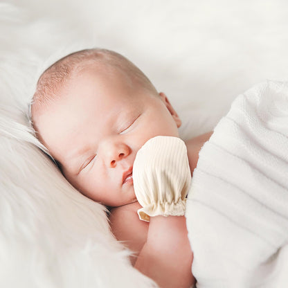 BQUBO Baby Fäustlinge Kratzschutz Handschuhe aus Baumwolle mit elastischem Bündchen Hypoallergen für Neugeborene und Babys von 0-6 Monaten Jungen und Mädchen