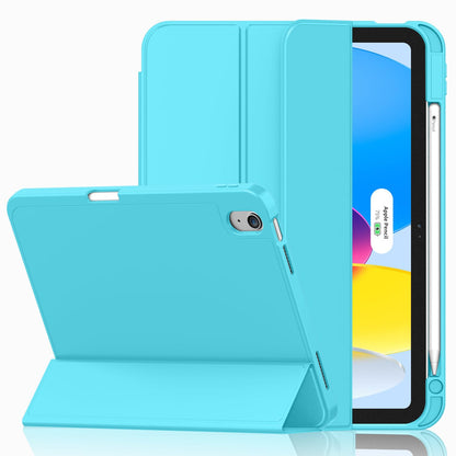 iMieet Case for iPad (A16)/iPad 10th Generation [11-Inch 2025/10.9 Inch 2022], Trifold Stand Smart Cover with Pencil Holder and Soft TPU Back, Supports Touch ID(Black)