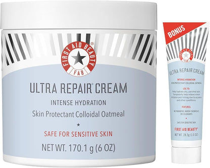 First Aid Beauty Ultra Repair Cream – Eczema Relief & Skin Barrier Repair Moisturizer with Colloidal Oatmeal & Ceramides, for Sensitive Dry Skin, Face & Body, 170.1g