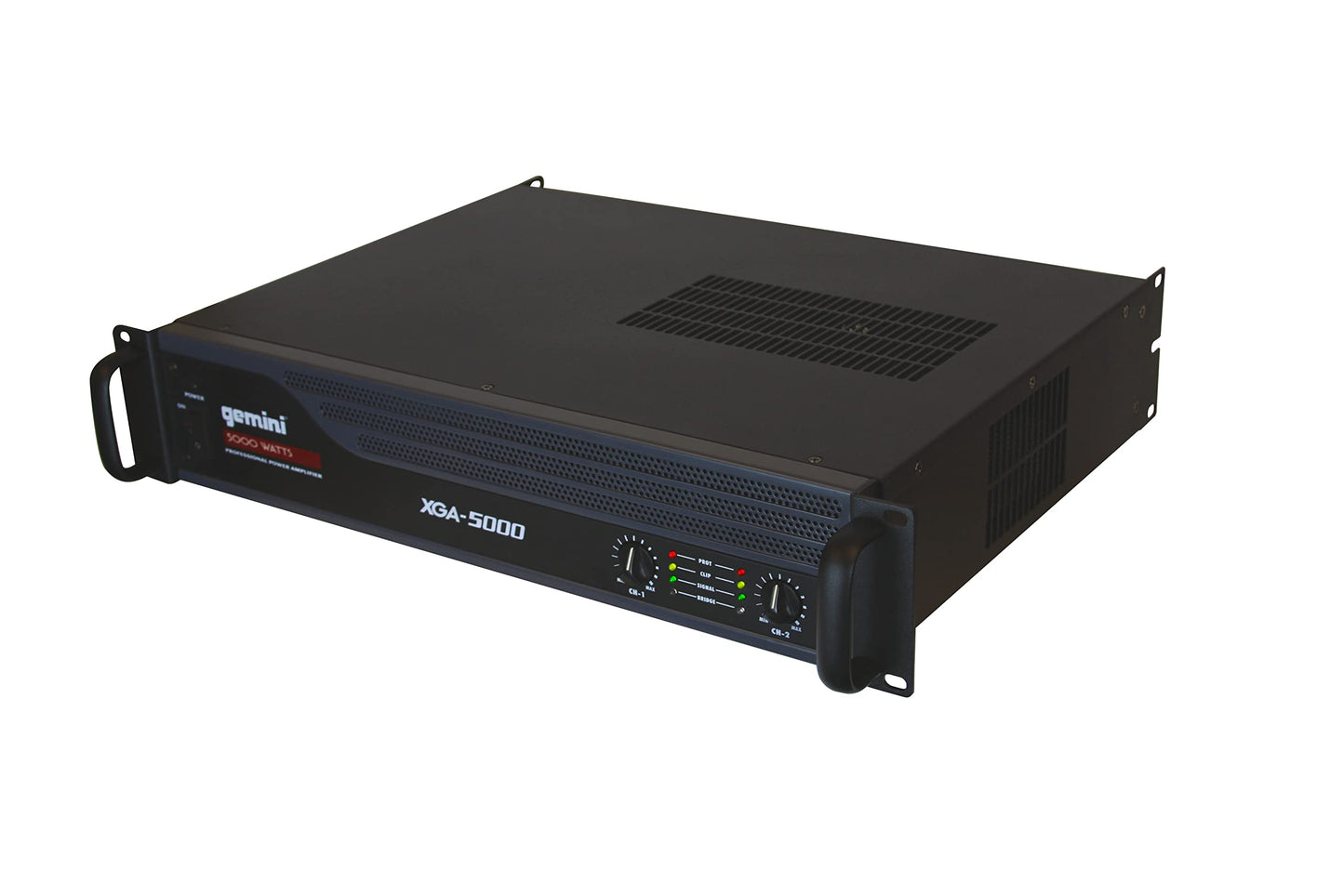 Gemini Professional 1300W 2-Channel Power Amplifier – High-Powered DJ & PA Audio Amp with XLR/RCA Inputs, Bridge Mode, Built-in Protection & Cooling for Live Sound & Installations (XGA-5000)