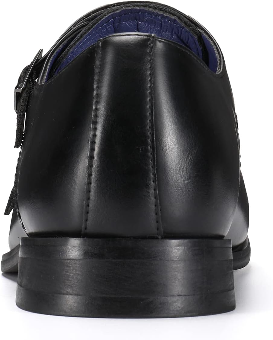 Bruno Marc Men's Dress Loafers Hutchingson Formal Monk Strap Slip-on Leather Shoes